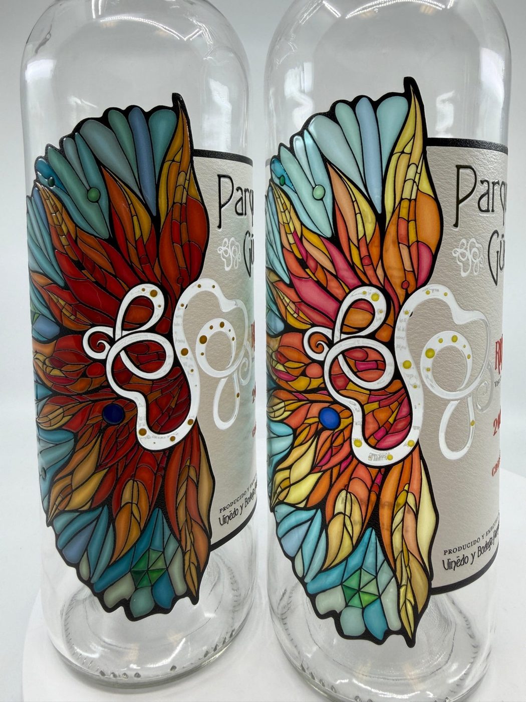 Glass bottles printed direct in full colour at Sun Studio Dubai