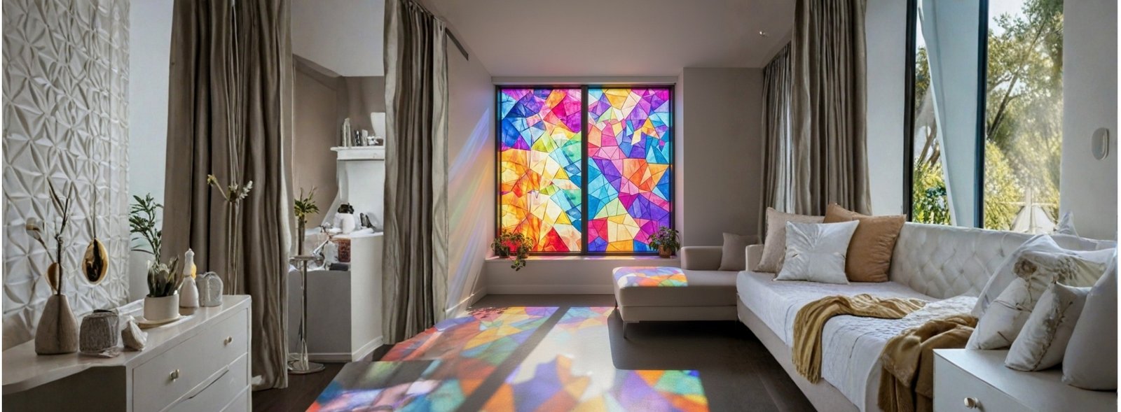 Custom room glass window printing for stylish privacy and décor.