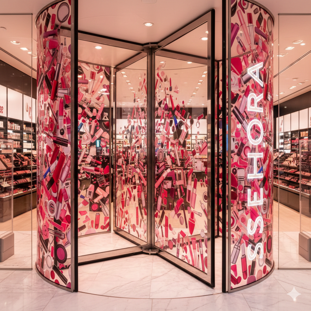 Custom printed retail glass for stores and displays